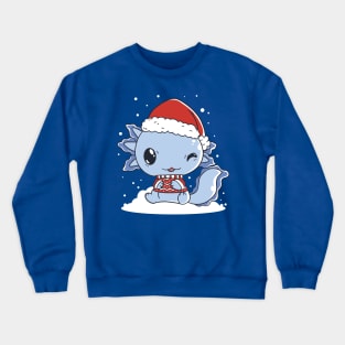 Cute Christmas Axolotl Cartoon Crewneck Sweatshirt